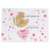 Teddy Bear Love Baby Girl Shower Groot Cadeauzakje (Achterkant)