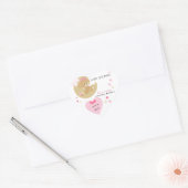 Teddy Bear Love Baby Girl Shower Hart Sticker (Envelop)