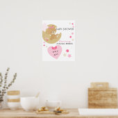 Teddy Bear Love Baby Girl Shower Poster (Keuken)
