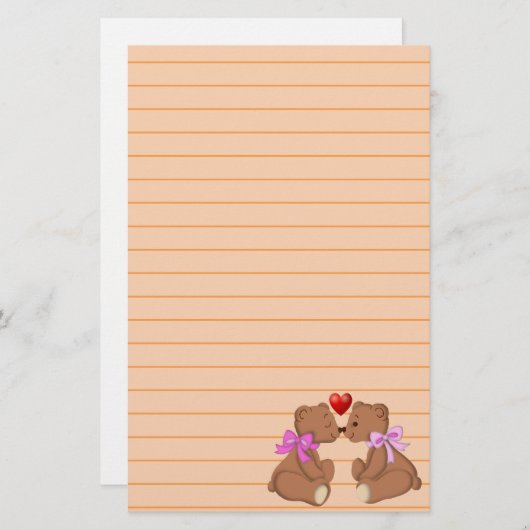 Teddy Bear Love Briefpapier (Voorkant / Achterkant)