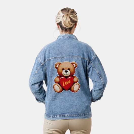 Teddy Bear "Love" Dames Spijkerjas Denim Jacket (Model)