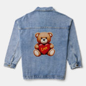 Teddy Bear "Love" Dames Spijkerjas Denim Jacket (Achterkant)