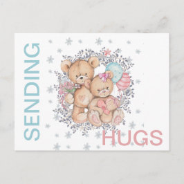 Teddy Bear LOVE Get Well SENDING HUGS Briefkaart