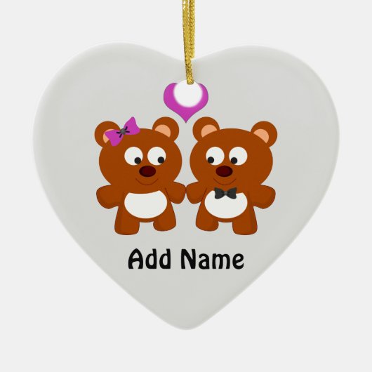 Teddy Bear Love Keramisch Ornament (Voorkant)