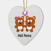 Teddy Bear Love Keramisch Ornament (Links)
