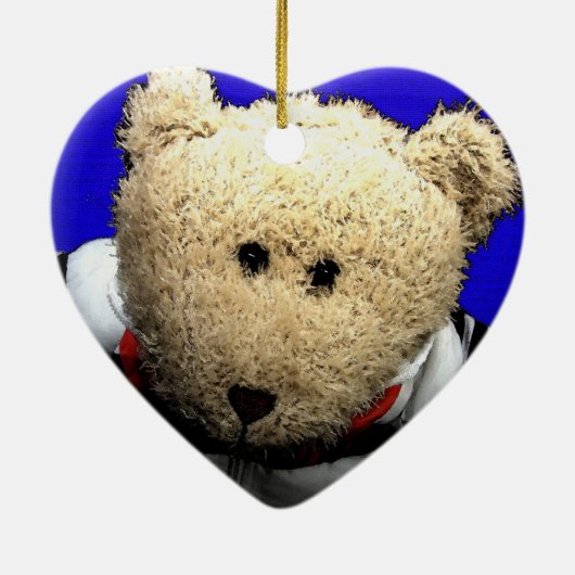 Teddy Bear Love Kerstversiering Keramisch Ornament (Achterkant)