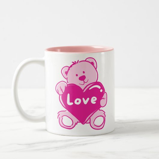 Teddy Bear Love Tweekleurige Koffiemok (Links)
