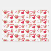 Teddy Bear Love Wrapping Paper Sheets verzenden (Voorkant)