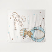 Teddy Bear Lucht Hete Ballon Barly Wachten Baby sh Wandkleed (Voorkant (horizontaal))