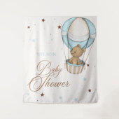 Teddy Bear Lucht Hete Ballon Barly Wachten Baby sh Wandkleed (Voorkant)