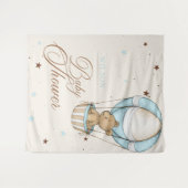 Teddy Bear Lucht Hete Ballon Barly Wachten Baby sh Wandkleed (Voorkant (horizontaal))