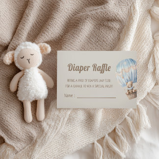 Teddy Bear Luchtballon Baby Shower Luier Raffle Informatiekaartje