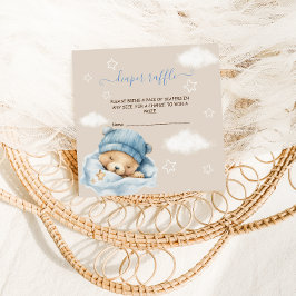 Teddy Bear Luier Raffle Baby Jongen Douche Informatiekaartje