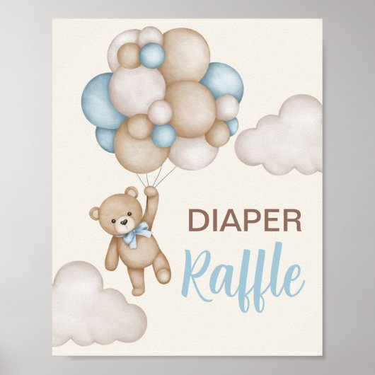 Teddy Bear Luier Raffle Teken Poster (Voorkant)