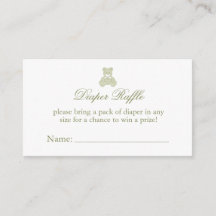 Teddy Bear Luier Raffle Ticket Baby shower