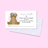 Teddy Bear Luier Raffle Ticket Girl Baby shower Informatiekaartje