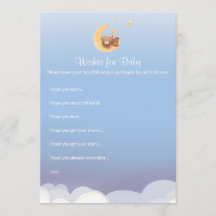 Teddy Bear Maan Baby Shower Wensen Voor Baby