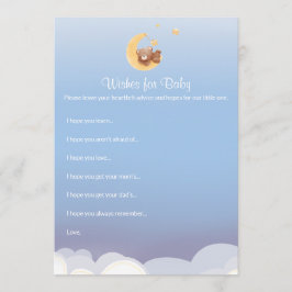 Teddy Bear Maan Baby Shower Wensen Voor Baby Notitiekaartje