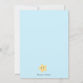 Teddy Bear Maan Sterren Baby Jongen Douche Dank je Kaart (Achterkant)