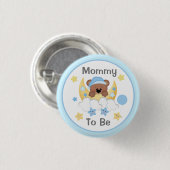 Teddy Bear Maan Sterren Baby Jongen Douche Moeder Ronde Button 3,2 Cm (Voorkant /achterkant)