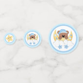 Teddy Bear Maan Wolken Sterren Baby Jongen Douche Confetti (Voorkanten)