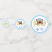 Teddy Bear Maan Wolken Sterren Baby Jongen Douche Confetti (Achterkanten)