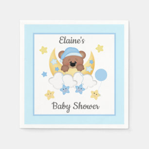 Teddy Bear Maan Wolken Sterren Baby Jongen Douche Servet