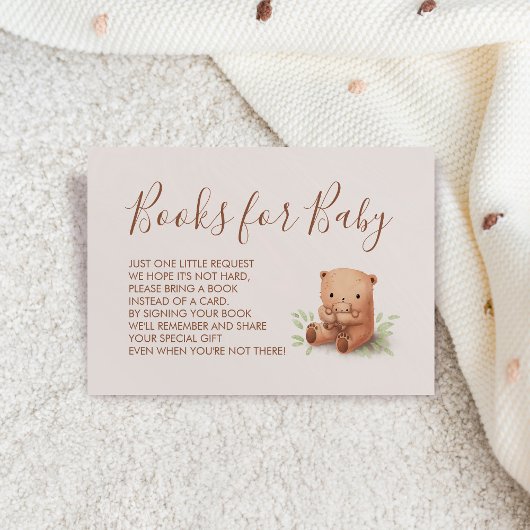 Teddy Bear Mam met Baby showers Boeken Informatiekaartje