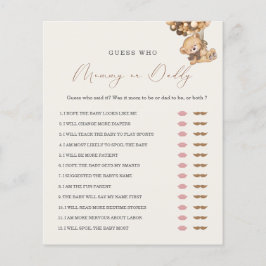 Teddy Bear Mam of Papa Baby shower Game