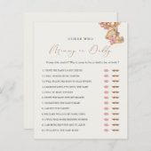 Teddy Bear Mam of Papa Baby shower Game (Voorkant / Achterkant)