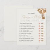 Teddy Bear Mam of Papa Baby shower Game (Voorkant / Achterkant)