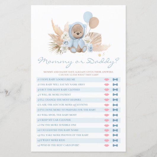 Teddy Bear Mam of papa raden wie het spelletje zei (Voorkant)