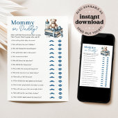 Teddy Bear Mama of Daddy Baby shower Game Kaart