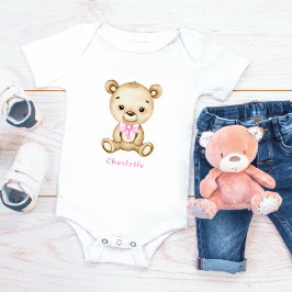 Teddy Bear Meisje Baby Bodysuit