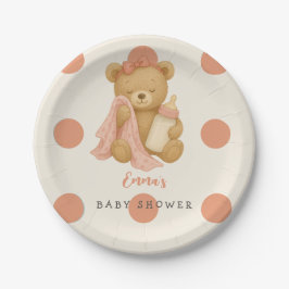 Teddy Bear Meisje Baby shower Papier Borden Papieren Bordje