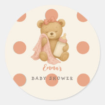 Teddy Bear Meisje Baby Shower Sticker