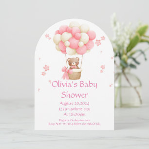 Teddy Bear meisje baby shower uitnodiging