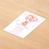 Teddy Bear meisje baby shower uitnodiging (Laagn)