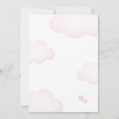 Teddy Bear Meisje Baby shower Waterverf roze Kaart (Achterkant)