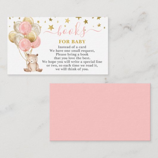 Teddy Bear Meisje Breng Een Boek Kaart (Voorkant / Achterkant)