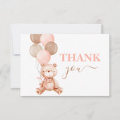 Teddy Bear Meisje dank u Notitiekaartje (Voorkant)