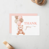 Teddy Bear Meisje dank u Notitiekaartje (Voorkant / Achterkant in situ)