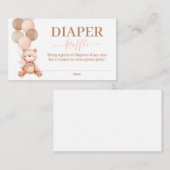 Teddy Bear Meisje Luier Raffle Informatiekaartje (Voorkant / Achterkant)