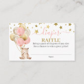 Teddy Bear Meisje Luier Raffle kaart (Voorkant)