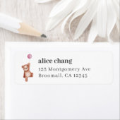 Teddy Bear Meisje Retouradres Etiket (Insitu)