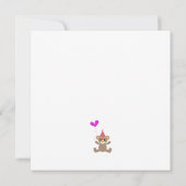 Teddy Bear Meisjes 1e Verjaardagsfeestje Kaart (Achterkant)