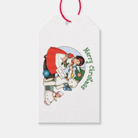  Teddy Bear Merry Kerstmis Cadeaulabel (Voorkant)