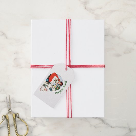  Teddy Bear Merry Kerstmis Cadeaulabel (Met Touw)