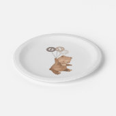 Teddy Bear met 3 bruine ballonnen Papieren Bordje (Gekanteld)