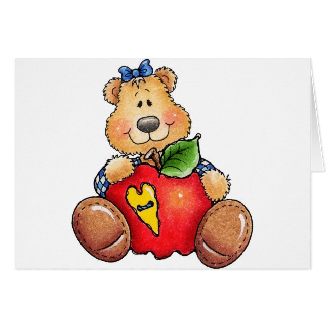 Teddy Bear met Apple (Voorkant Horizontaal)